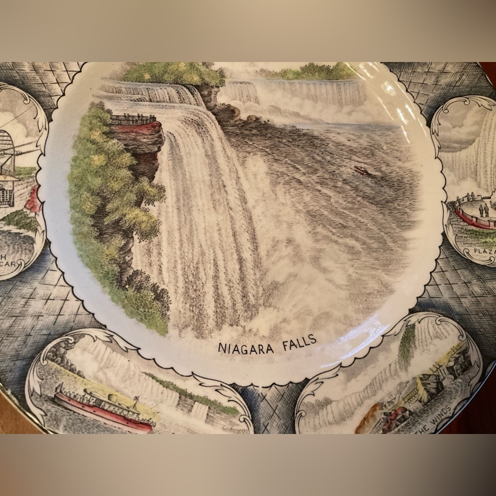 Staffordshire Niagara Falls Plate - Picture 2 of 14